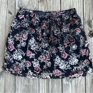 American Eagle Outfitters Black Floral Mini Skirt